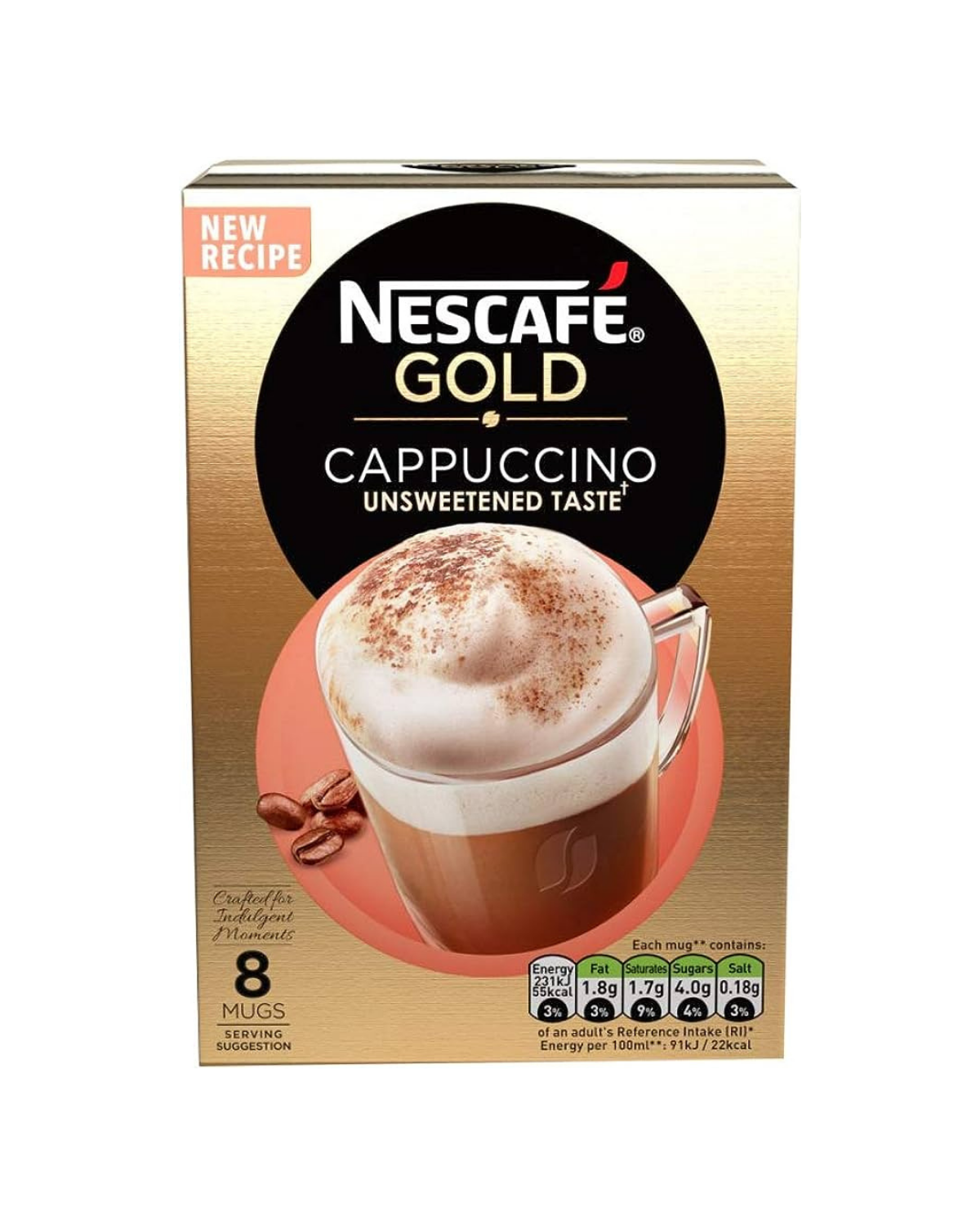 Nescafe Gold Cappuccino Unsweetened Taste Sachet Powder