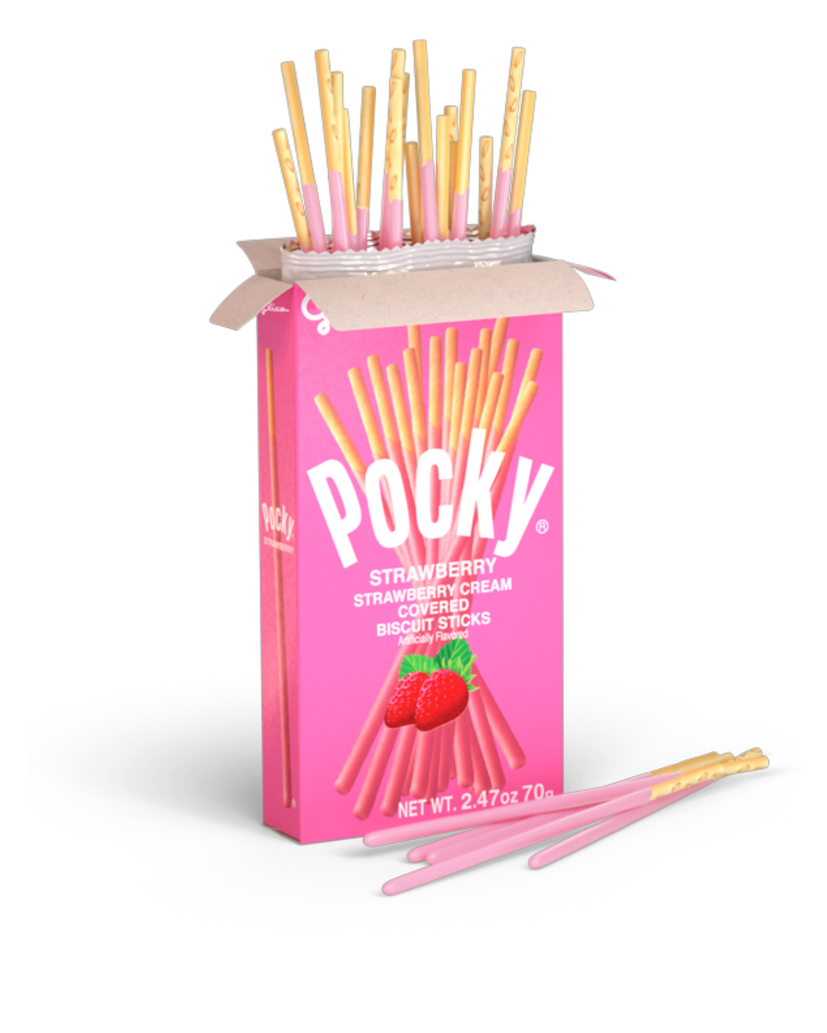 Pocky Strawberry Cream Covered Biscuit Sticks