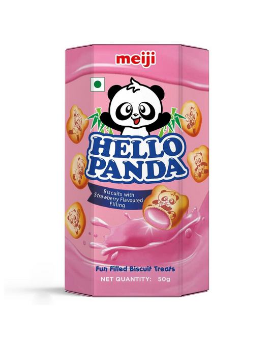 Meiji Hello Panda Biscuits with Strawberry Flavoured Filling