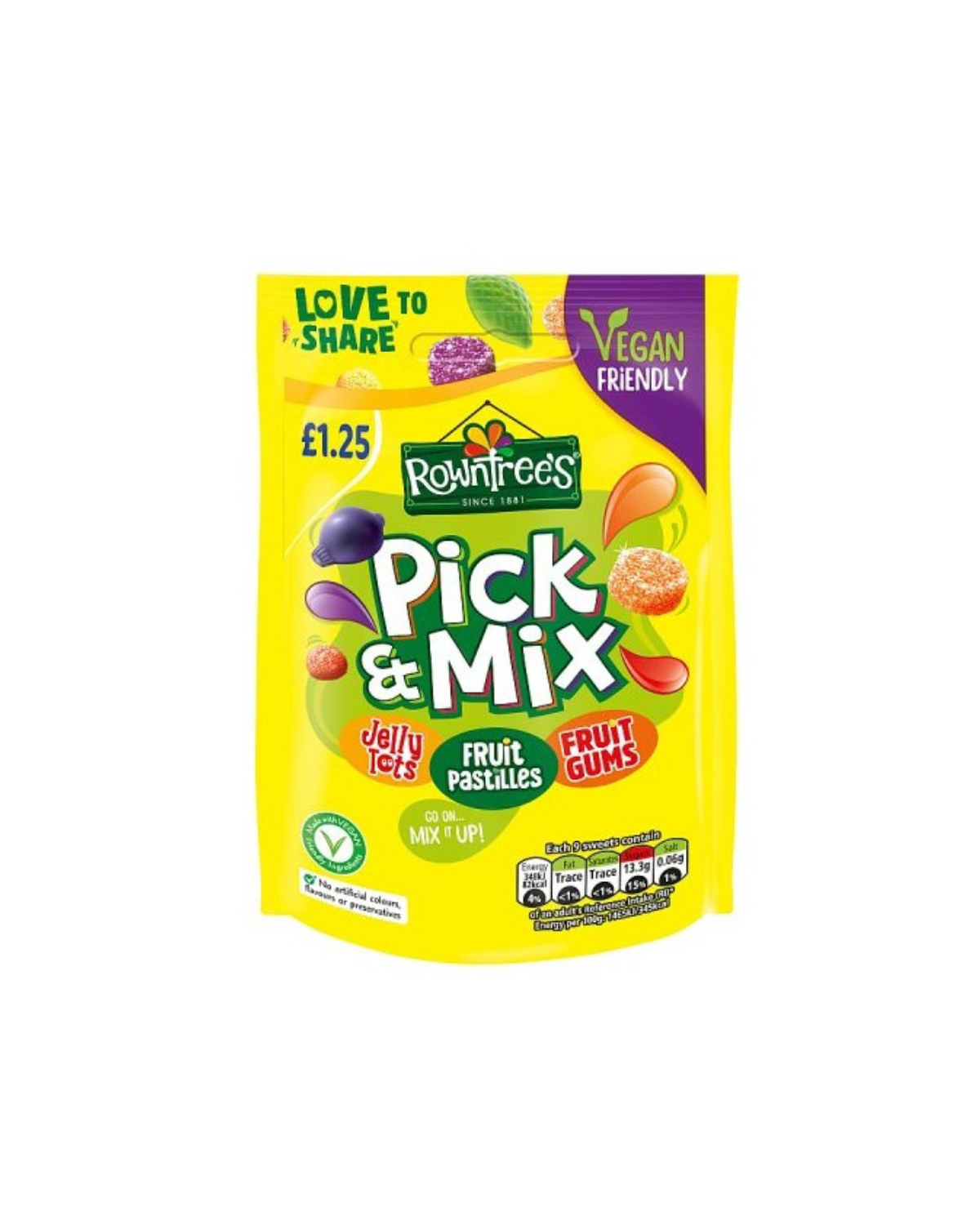Rowntrees Pick & Mix Tooty Frooties, Fruit Pastilles, Fruit Gums