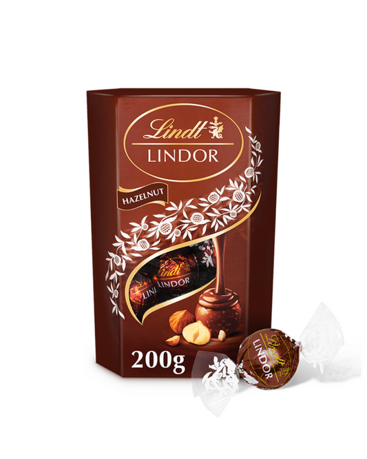 Lindt LINDOR Milk Hazelnut Chocolate Truffles Box