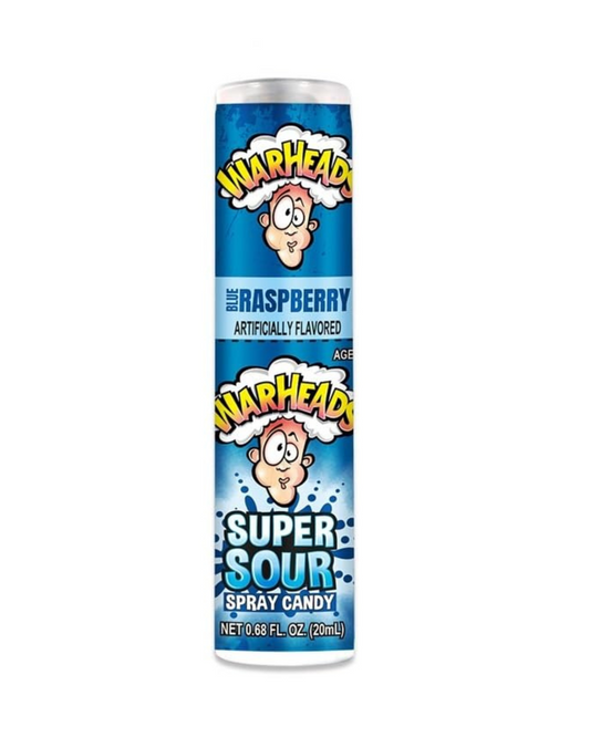 Warheads Super Sour Green Rasberry Flavour Sweet And Fruity Spray Candy